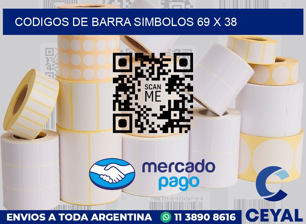 Codigos De Barra Simbolos 69 X 38 Rollos Zebra