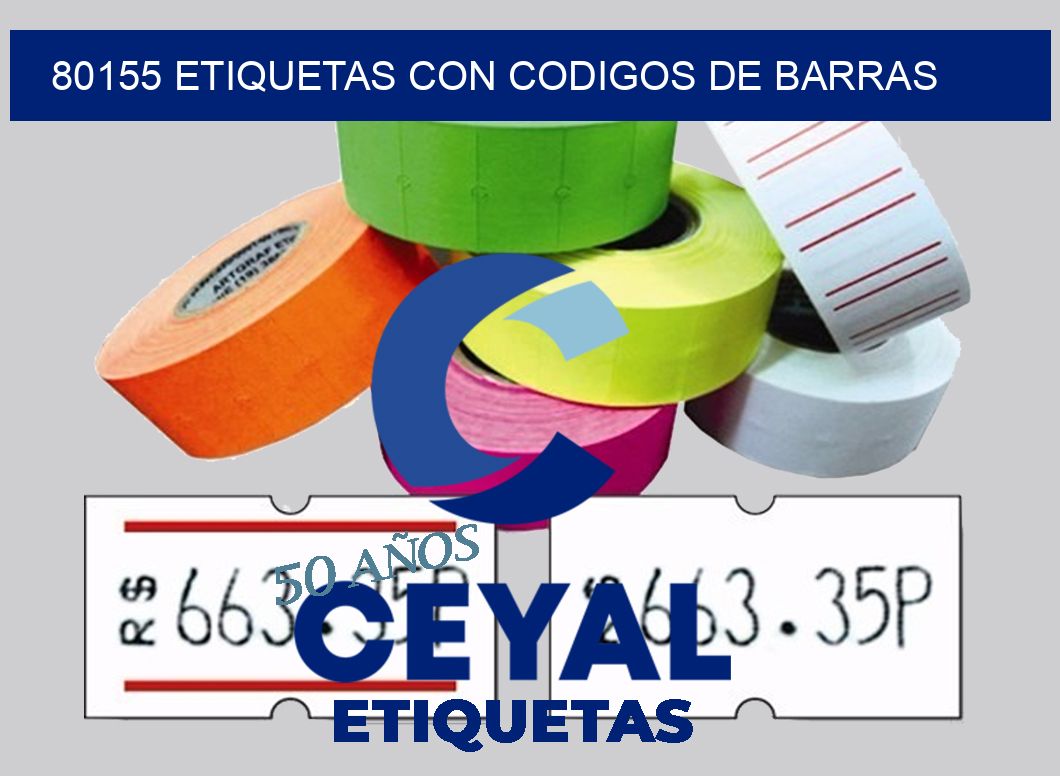 80155 ETIQUETAS CON CODIGOS DE BARRAS Rollos Zebra