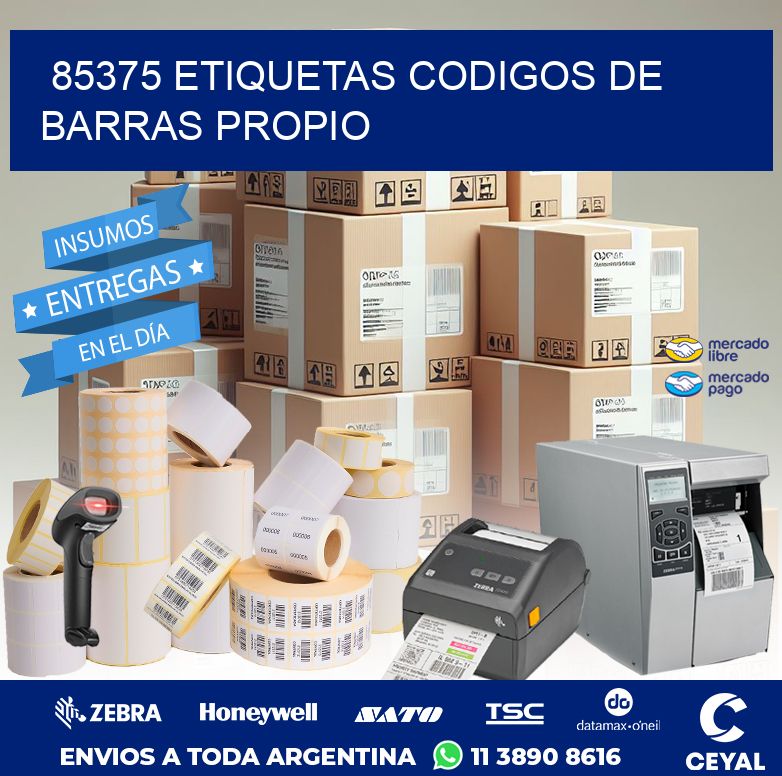 85375 ETIQUETAS CODIGOS DE BARRAS PROPIO Rollos Zebra