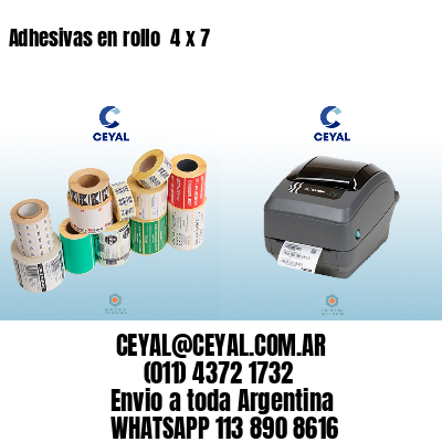 Adhesivas en rollo  4 x 7