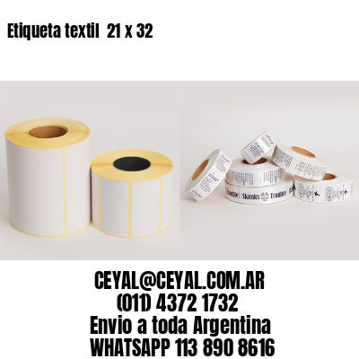 Etiqueta textil  21 x 32