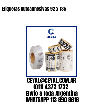 Etiquetas Autoadhesivas 92 x 135