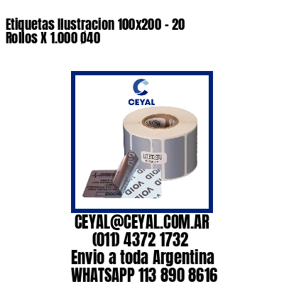 Etiquetas Ilustracion 100×200 – 20 Rollos X 1.000 Ø40