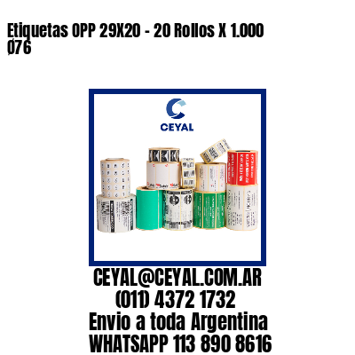 Etiquetas OPP 29X20 - 20 Rollos X 1.000 Ø76