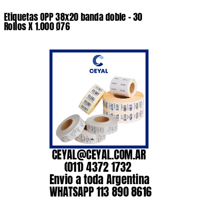 Etiquetas OPP 38x20 banda doble - 30 Rollos X 1.000 Ø76