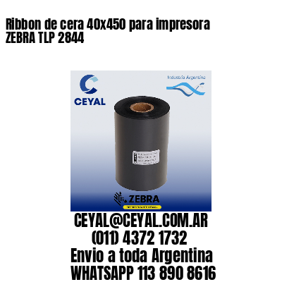 Ribbon de cera 40x450 para impresora ZEBRA TLP 2844