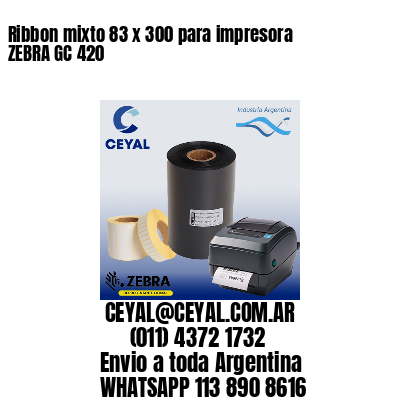 Ribbon mixto 83 x 300 para impresora ZEBRA GC 420