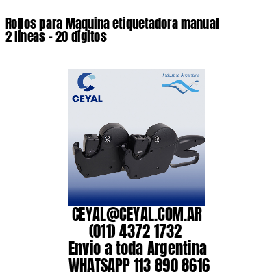 Rollos para Maquina etiquetadora manual 2 líneas – 20 dígitos