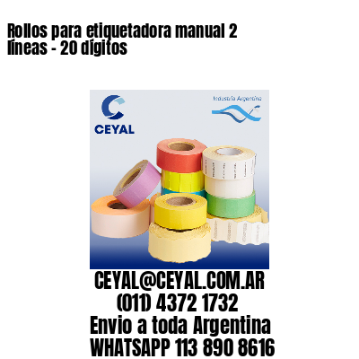 Rollos para etiquetadora manual 2 líneas - 20 dígitos 