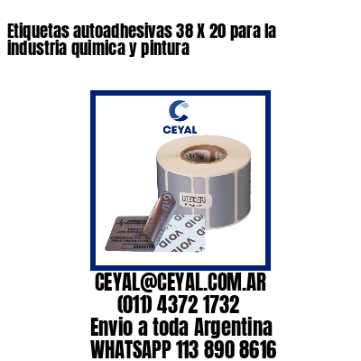 Etiquetas autoadhesivas 38 X 20 para la industria quimica y pintura 