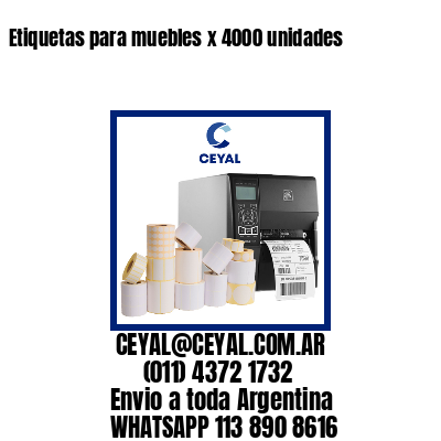 Etiquetas para muebles x 4000 unidades