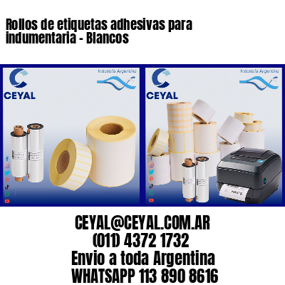 Rollos de etiquetas adhesivas para indumentaria - Blancos