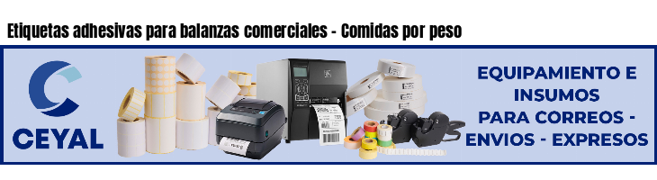 Etiquetas adhesivas para balanzas comerciales - Comidas por peso