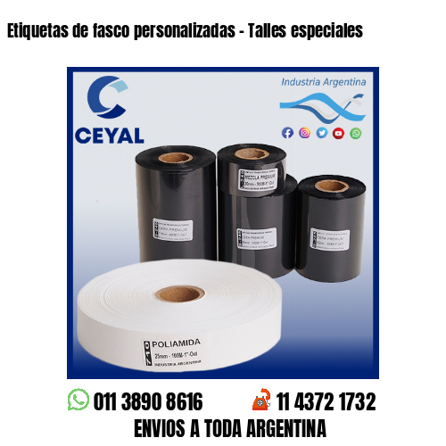 Etiquetas de fasco personalizadas – Talles especiales