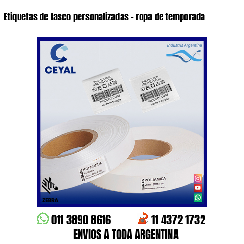 Etiquetas de fasco personalizadas – ropa de temporada