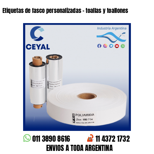 Etiquetas de fasco personalizadas - toallas y toallones