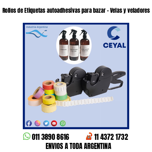 Rollos de Etiquetas autoadhesivas para bazar – Velas y veladores