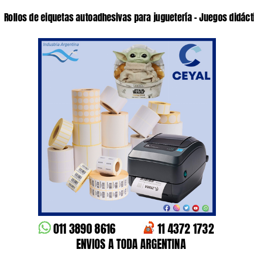 Rollos de eiquetas autoadhesivas para juguetería - Juegos didácticos