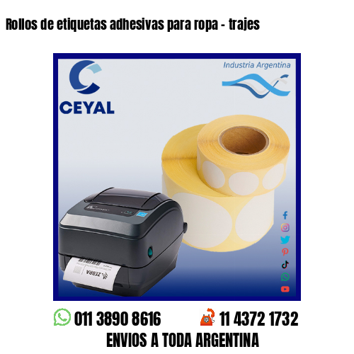 Rollos de etiquetas adhesivas para ropa - trajes