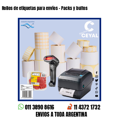 Rollos de etiquetas para envíos - Packs y bultos