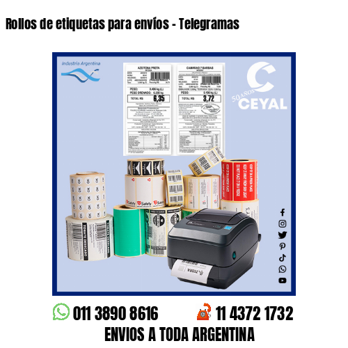 Rollos de etiquetas para envíos - Telegramas