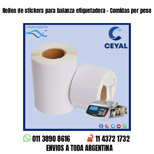 Rollos de stickers para balanza etiquetadora – Comidas por peso