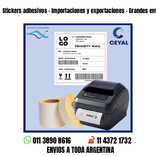 Stickers adhesivos – Importaciones y exportaciones – Grandes envíos