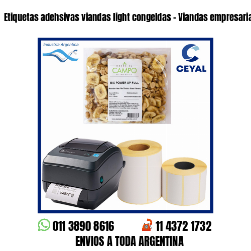 Etiquetas adehsivas viandas light congeldas - Viandas empresariales