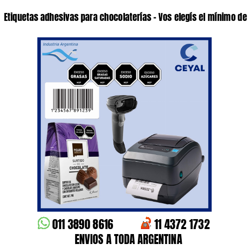 Etiquetas adhesivas para chocolaterías - Vos elegís el mínimo de compra