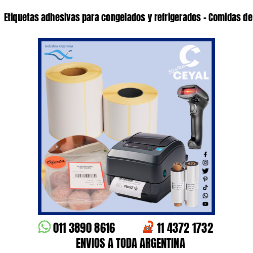 Etiquetas adhesivas para congelados y refrigerados - Comidas de rotiseria