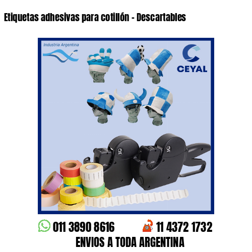 Etiquetas adhesivas para cotillón - Descartables