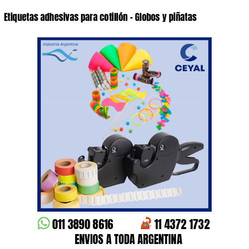 Etiquetas adhesivas para cotillón – Globos y piñatas