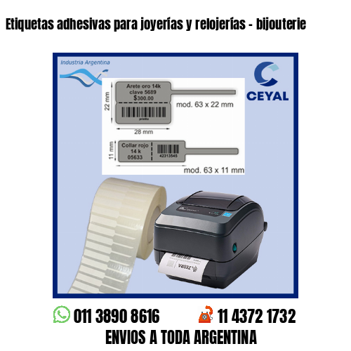 Etiquetas adhesivas para joyerías y relojerías – bijouterie