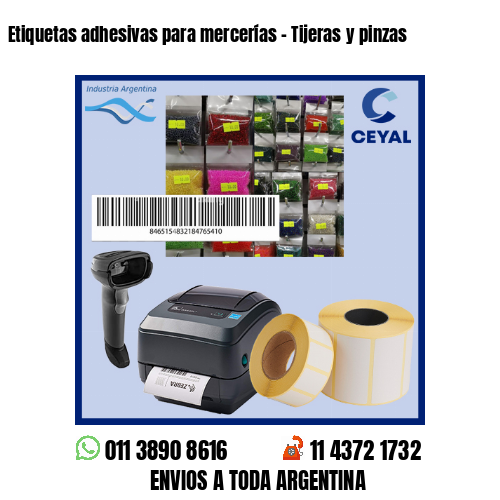 Etiquetas adhesivas para mercerías – Tijeras y pinzas