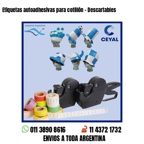 Etiquetas autoadhesivas para cotillón – Descartables