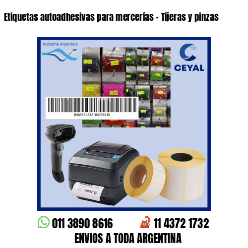 Etiquetas autoadhesivas para mercerías - Tijeras y pinzas