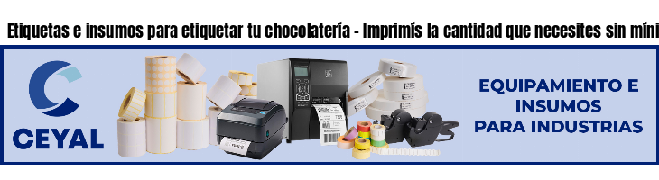 Etiquetas e insumos para etiquetar tu chocolatería - Imprimís la cantidad que necesites sin mínimos!