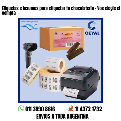 Etiquetas e insumos para etiquetar tu chocolatería – Vos elegís el mínimo de compra