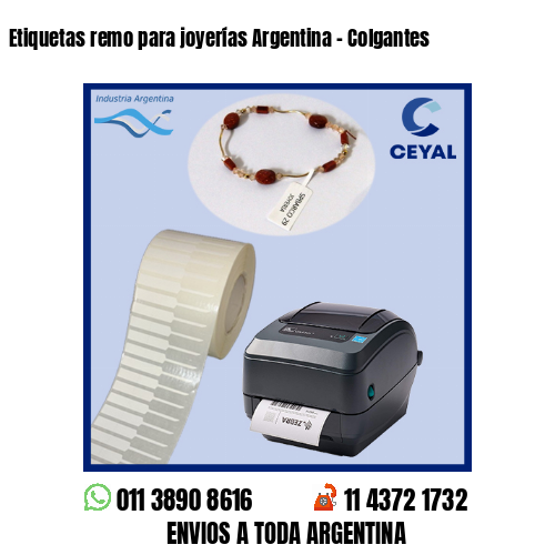 Etiquetas remo para joyerías Argentina - Colgantes