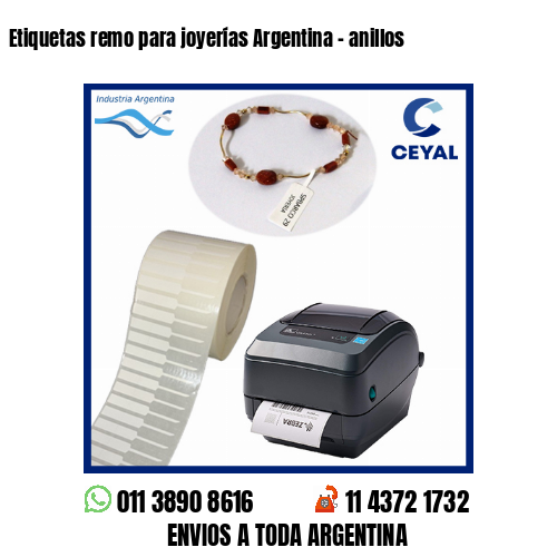 Etiquetas remo para joyerías Argentina - anillos