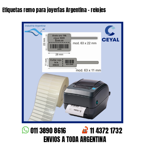 Etiquetas remo para joyerías Argentina – relojes