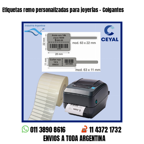 Etiquetas remo personalizadas para joyerías – Colgantes