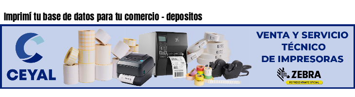 Imprimí tu base de datos para tu comercio - depositos