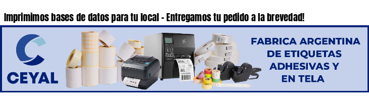 Imprimimos bases de datos para tu local - Entregamos tu pedido a la brevedad!