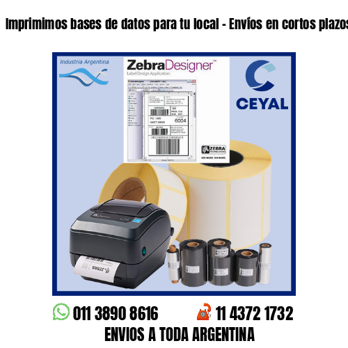 Imprimimos bases de datos para tu local - Envíos en cortos plazos!