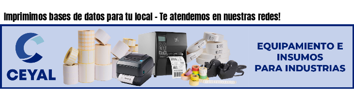 Imprimimos bases de datos para tu local - Te atendemos en nuestras redes!