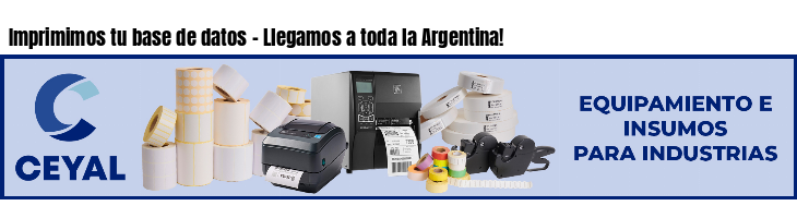 Imprimimos tu base de datos - Llegamos a toda la Argentina!