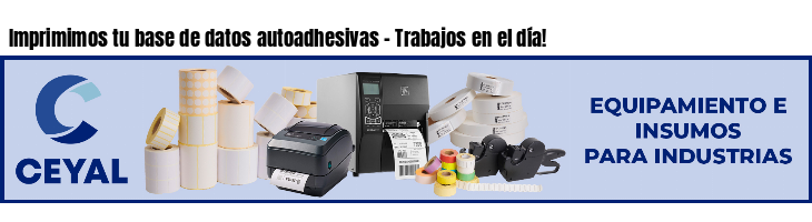 Imprimimos tu base de datos autoadhesivas - Trabajos en el día!