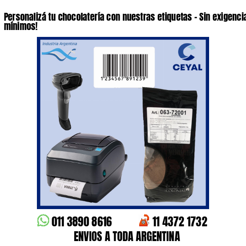 Personalizá tu chocolatería con nuestras etiquetas – Sin exigencias de mínimos!