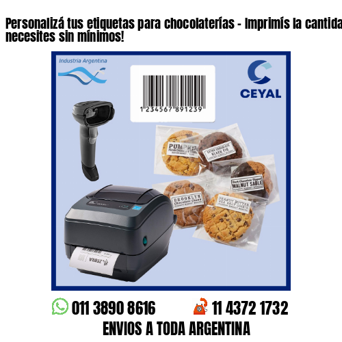 Personalizá tus etiquetas para chocolaterías - Imprimís la cantidad que necesites sin mínimos!